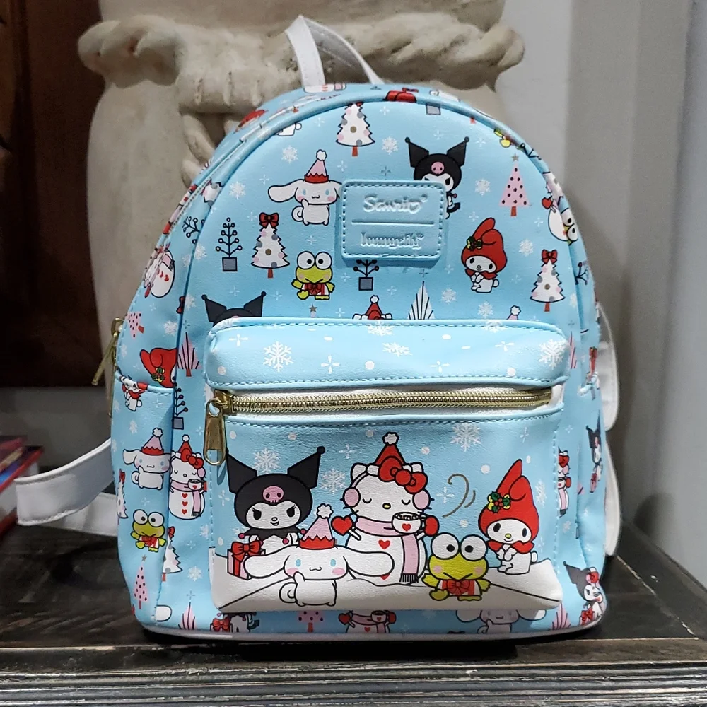 Loungefly Sanrio Light Blue Holiday Character Mini Backpack